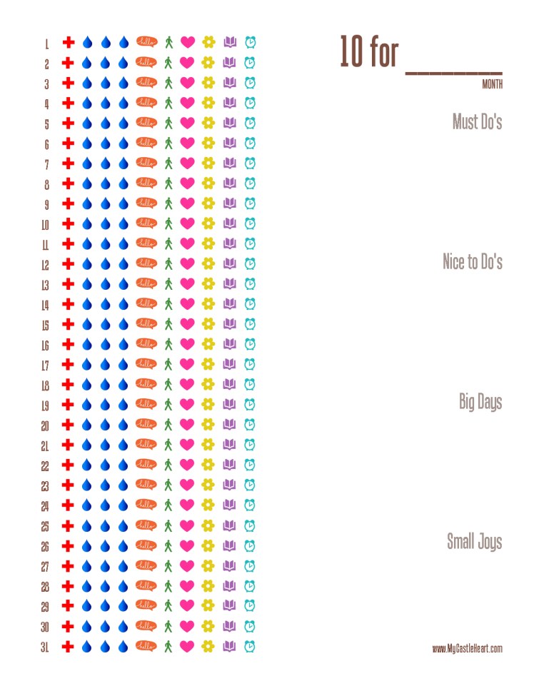 10 for Month 10 Check List